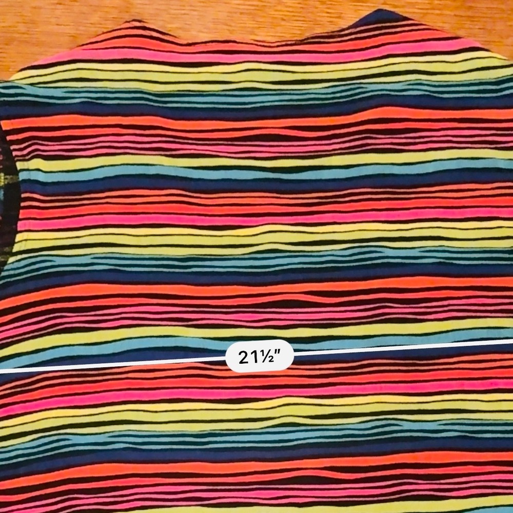 Laura Ashley Sleeveless Tank Rainbow Striped Top Multicolor Womens Plus 2X - Picture 8 of 8